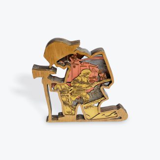 Fireman - Wooden layered portrait